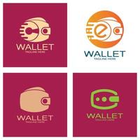 e wallet logo design illustration icon with a simple modern concept, for electronic wallets, digital money storage applications, digital savings, digital money transactions,vector vector