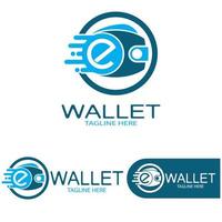 e wallet logo design illustration icon with a simple modern concept, for electronic wallets, digital money storage applications, digital savings, digital money transactions,vector vector