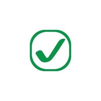 Check mark green line icons. Vector illustration. - Vector