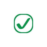 Check mark green line icons. Vector illustration. - Vector