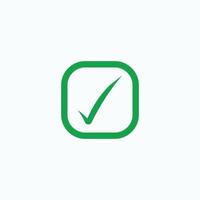 Check mark green line icons. Vector illustration. - Vector