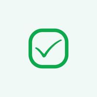 Check mark green line icons. Vector illustration. - Vector