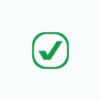 Check mark green line icons. Vector illustration. - Vector