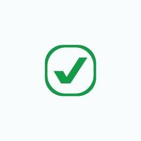 Check mark green line icons. Vector illustration. - Vector