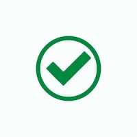 Check mark green line icons. Vector illustration. - Vector