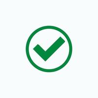 Check mark green line icons. Vector illustration. - Vector