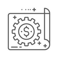 iconos de línea de negocio y desarrollo y conjunto de vectores simples para sitios web y aplicaciones móviles.