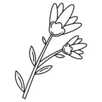 Flower doodle absrtact third. Hand drawn outline vector illustration.