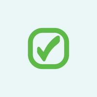 Check mark green line icons. Vector illustration. - Vector