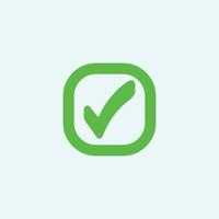 Check mark green line icons. Vector illustration. - Vector