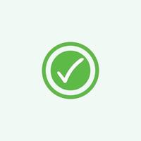 Check mark green line icons. Vector illustration. - Vector