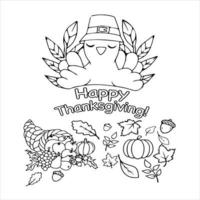 Thanks Giving Coloring Page vector