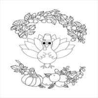 Thanks Giving Coloring Page vector