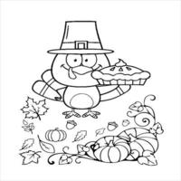 Thanks Giving Coloring Page vector