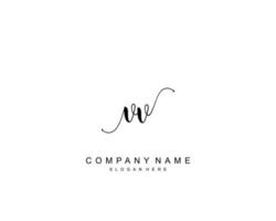 monograma de belleza vv inicial y diseño de logotipo elegante, logotipo de escritura a mano de firma inicial, boda, moda, floral y botánica con plantilla creativa. vector