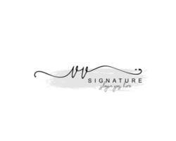 Initial VV beauty monogram and elegant logo design, handwriting logo of initial signature, wedding, fashion, floral and botanical with creative template. vector