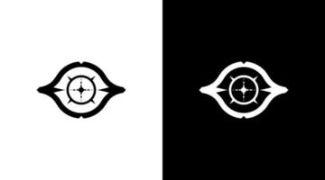 hunter target logo scope monogram black and white icon illustration style Designs templates vector