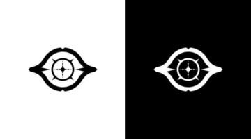 hunter target logo alcance monograma blanco y negro icono ilustración estilo diseños plantillas vector