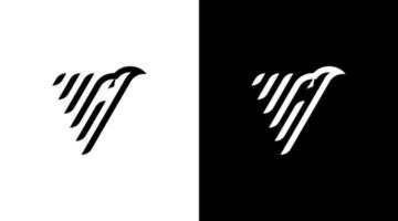 eagle head logo business monogram black and white icon illustration style Designs templates vector