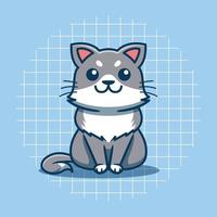 Cute cat is sitting with a smiling face vector