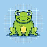 Cute frog character vector illustration. Flat cartoon style.