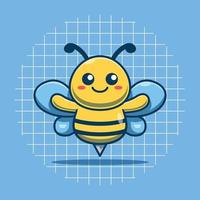 Cute bee wants to hug vector illustration. Flat cartoon style.