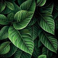 Texture of green leaves, green background pattern - Vector