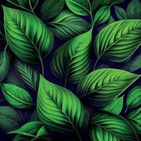 Texture of green leaves, green background pattern - Vector