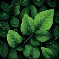 Texture of green leaves, green background pattern - Vector