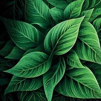 Texture of green leaves, green background pattern - Vector