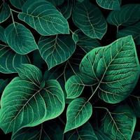 Texture of green leaves, green background pattern - Vector