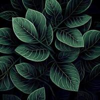 Texture of green leaves, green background pattern - Vector