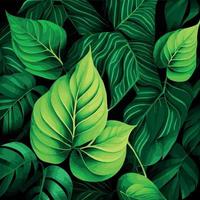 Texture of green leaves, green background pattern - Vector