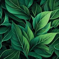 Texture of green leaves, green background pattern - Vector