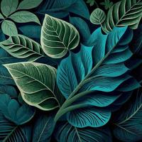 Texture of green leaves, green background pattern - Vector