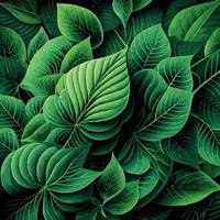 Texture of green leaves, green background pattern - Vector