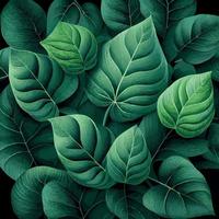 Texture of green leaves, green background pattern - Vector