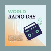 día mundial de la radio. pancartas del día mundial de la radio. Publicación en redes sociales. Banners gratuitos del día mundial de la radio. vector