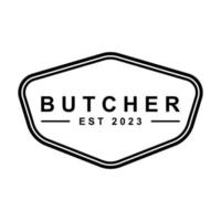 butcher logo vector with slogan template