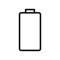 Empty battery icon line isolated on white background. Black flat thin icon on modern outline style. Linear symbol and editable stroke. Simple and pixel perfect stroke vector illustration