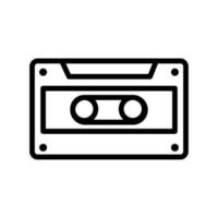Cassette icon line isolated on white background. Black flat thin icon on modern outline style. Linear symbol and editable stroke. Simple and pixel perfect stroke vector illustration
