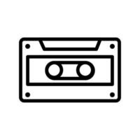 Cassette icon line isolated on white background. Black flat thin icon on modern outline style. Linear symbol and editable stroke. Simple and pixel perfect stroke vector illustration