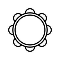 Tambourine icon line isolated on white background. Black flat thin icon on modern outline style. Linear symbol and editable stroke. Simple and pixel perfect stroke vector illustration
