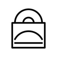 Music album icon line isolated on white background. Black flat thin icon on modern outline style. Linear symbol and editable stroke. Simple and pixel perfect stroke vector illustration