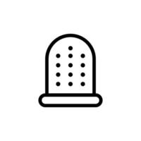 Thimble icon line isolated on white background. Black flat thin icon on modern outline style. Linear symbol and editable stroke. Simple and pixel perfect stroke vector illustration