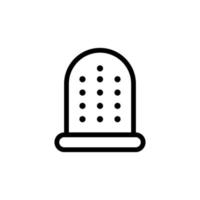 Thimble icon line isolated on white background. Black flat thin icon on modern outline style. Linear symbol and editable stroke. Simple and pixel perfect stroke vector illustration