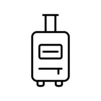 Travel bag icon line isolated on white background. Black flat thin icon on modern outline style. Linear symbol and editable stroke. Simple and pixel perfect stroke vector illustration