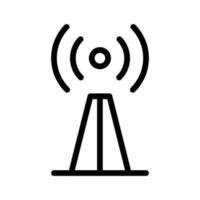Antenna icon line isolated on white background. Black flat thin icon on modern outline style. Linear symbol and editable stroke. Simple and pixel perfect stroke vector illustration