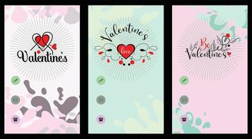 Card invitations. Valentines day. Love invitations. vector