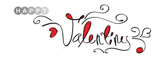 Calligraphy typography valentine. Happy Valentine. vector